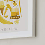 "Ten Yellow Things" - Art Print in Yellow by Ana Peake - Frame Close-up