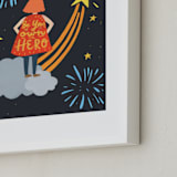 "Little Hero" - Art Print in Navy Blue by Candace Wiant - Frame Close-up