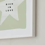 "rich in love" - Art Print in mint by Lindsay Stetson Thompson - Frame Close-up