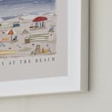 "Day at the Beach" - Art Print in Sand by Britt Mills - Frame Close-up