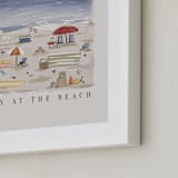 "Day at the Beach" - Art Print in Sand by Britt Mills - Frame Close-up
