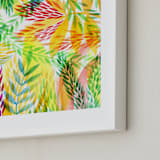 "Tropical" - Art Print in Sunny yellow by Alexandra Dzh - Frame Close-up