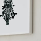 "Biker" - Art Print in Coal by Rushmi - Frame Close-up