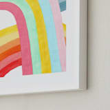 "Happy Rainbows" - Art Print in Pastel Rainbow by Celeste Duffy - Frame Close-up
