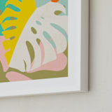 "Tropical Vibes" - Art Print in Olive Green by Dominique Vari - Frame Close-up