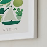 "Ten Green Things" - Art Print in Green by Ana Peake - Frame Close-up
