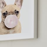 "Bubblegum animals" - Art Print in white by Maja Cunningham - Frame Close-up