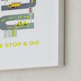 "Le Stop and Go" - Art Print in Honeybee Yellow by Jenna Skead - Frame Close-up