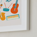 "Play Music" - Art Print in Persimmon by Malty Designs - Frame Close-up