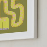 "Twisty Giraffe" - Art Print in Moss by Ampersand Design Studio - Frame Close-up