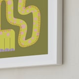 "Twisty Giraffe" - Art Print in Moss by Ampersand Design Studio - Frame Close-up