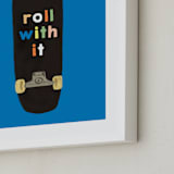 "roll with it" - Art Print in blue by Baumbirdy - Frame Close-up