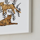 "Tigers in Tulum" - Art Print in Gold Spark by Jenna Skead - Frame Close-up