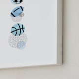 "Pop Art Sports" - Art Print in Periwinkle by Jessie Steury - Frame Close-up