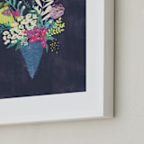 "Candy blossom" - Art Print in Midnight blue by Lisa Glanz - Frame Close-up