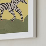 "Black and White Horse" - Art Print in soft yellow sunlight by Elliot Stokes - Frame Close-up