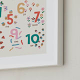 "Garden Numbers" - Art Print in Soft Garden by Vera Lim - Frame Close-up