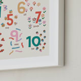 "Garden Numbers" - Art Print in Soft Garden by Vera Lim - Frame Close-up