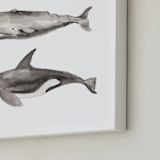 "Three Stacked Whales" - Art Print in Grey by Two if by Sea Studios - Frame Close-up