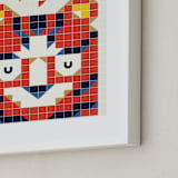 "Tigronometry" - Art Print in Tiger Orange by Masha Zimovich - Frame Close-up