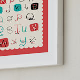 "Alphabet Friends" - Art Print in Red by ERAY - Frame Close-up