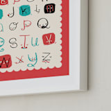 "Alphabet Friends" - Art Print in Red by ERAY - Frame Close-up