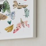 "Moths" - Art Print in Moss Green by Emilie Simpson - Frame Close-up