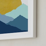 "Mountain Love" - Art Print in Midnight Blue by Sudevi Sen - Frame Close-up