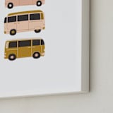 "Vintage Van Crew" - Art Print in Dusty Rose by Alicia Schultz - Frame Close-up