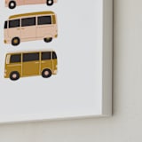 "Vintage Van Crew" - Art Print in Dusty Rose by Alicia Schultz - Frame Close-up