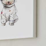 "Laika the Space Pup" - Art Print in Outer Space by Lauren Rogoff - Frame Close-up