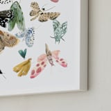 "Moths" - Art Print in Moss Green by Emilie Simpson - Frame Close-up