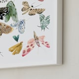 "Moths" - Art Print in Moss Green by Emilie Simpson - Frame Close-up
