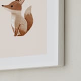 "Baby Fox" - Art Print in Beige by Vivian Yiwing - Frame Close-up