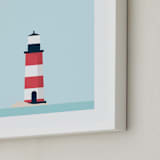 "Sea Side I" - Art Print in Sea Blue by David Michuki - Frame Close-up