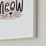 "Basic Meow" - Art Print in Blush by Pixel and Hank - Frame Close-up