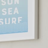 "Seaside Vibes" - Art Print in Sky Blue by Lisa McLean - Frame Close-up