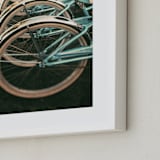 "Let's All Ride" - Art Print in Light Blue by ALICIA BOCK - Frame Close-up