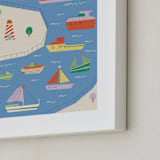 "Sail Aboard" - Art Print in Aqua by Kartika Paramita - Frame Close-up