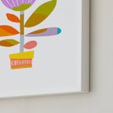 "The Happiest Flower " - Art Print in Cotton Lilac by Dominique Vari - Frame Close-up