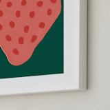"Berry in Summer" - Art Print in Forest Green by Zhanet Rosenova - Frame Close-up