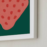 "Berry in Summer" - Art Print in Forest Green by Zhanet Rosenova - Frame Close-up