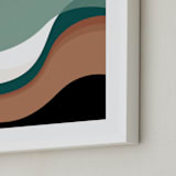 "The Moon Sings to the Desert" - Art Print in Desert Teal by Karen Kaul - Frame Close-up