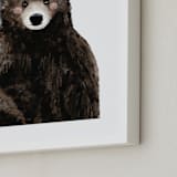 "Baby Animal Bear" - Art Print in Woodland Brown by Cass Loh - Frame Close-up