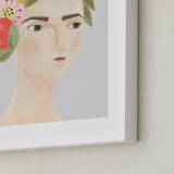"Flower Crown" - Art Print in Blue Gray by Candace Wiant - Frame Close-up