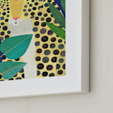 "Jungle Leopard" - Art Print in Dark Blue by melanie mikecz - Frame Close-up