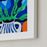"Palette of Petals" - Art Print in Cobalt Blue by Roochita Chachra - Frame Close-up
