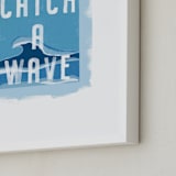 "Cowabunga!" - Art Print in Sky Blue by Kerry Doyle - Frame Close-up
