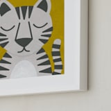 "White Bengal Tiger" - Art Print in Spicy Mustard by 2birdstone - Frame Close-up