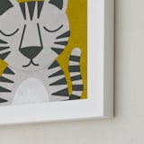 "White Bengal Tiger" - Art Print in Spicy Mustard by 2birdstone - Frame Close-up